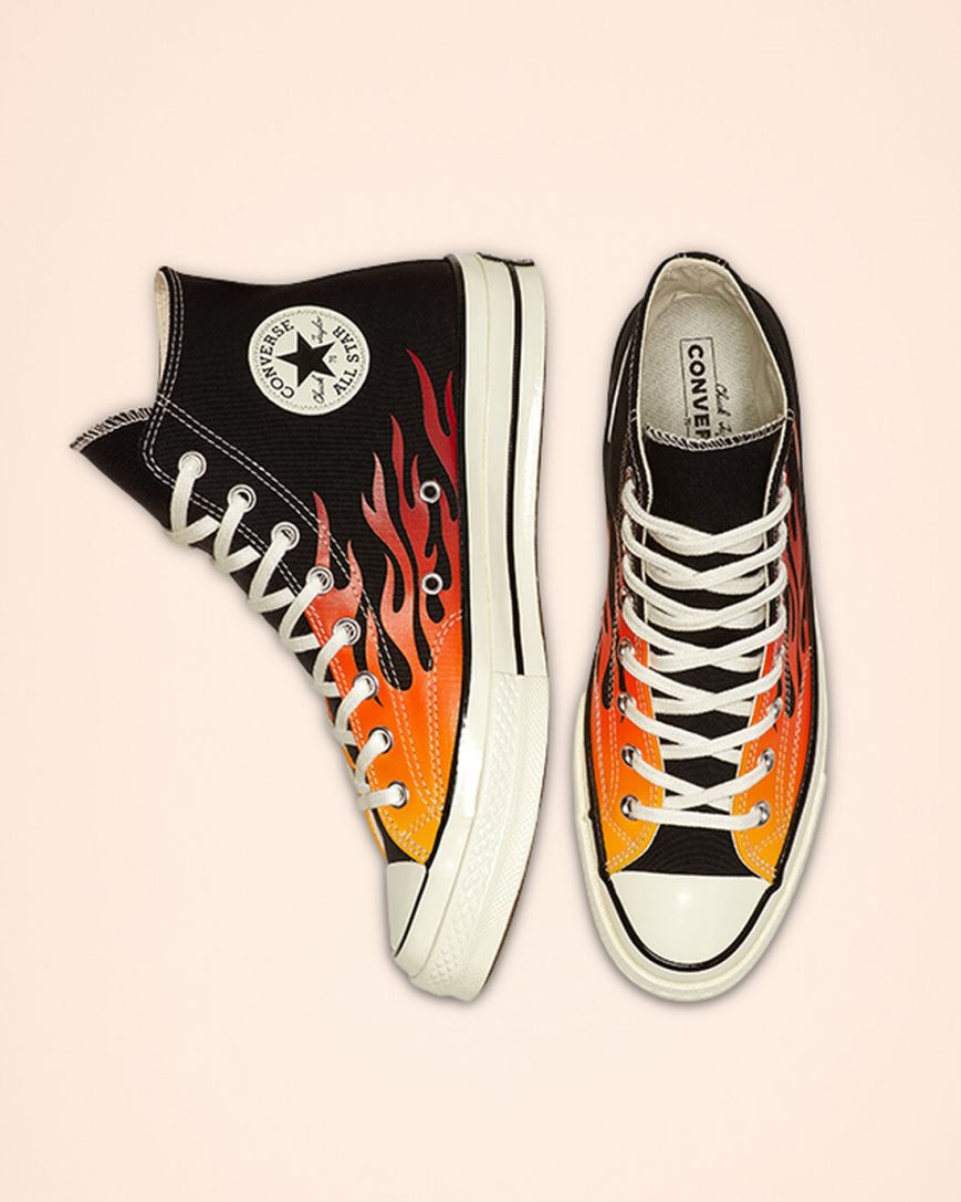 Men's Converse Chuck 70 Archive Print High Top Shoes Black / Red | AU 4E81CQ